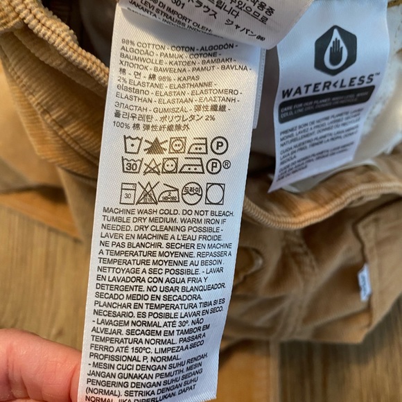 LEVI’S 721 HIGH RISE SKINNY BUTTON FLY CAMEL TAN CORDUROY JEANS SIZE 27x28 - Picture 14 of 16